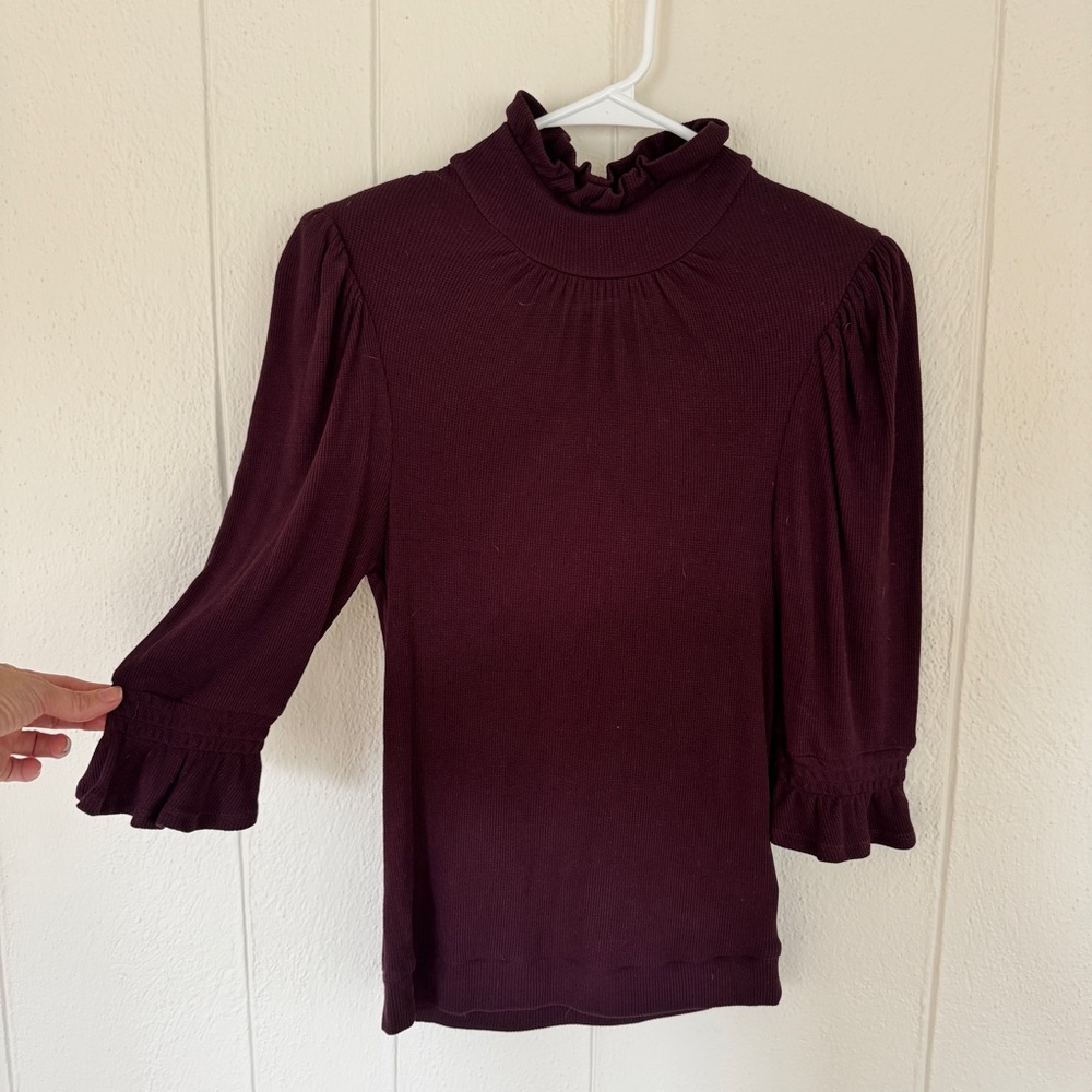 Dear John Plum Ruffled Top - Picture 2 of 6